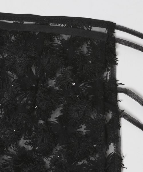 JEANASIS（ジーナシス）の「フラワーレースラップスカート/131669（スカート・レディース・ブラック/ホワイト・FREE）」の9枚目の写真