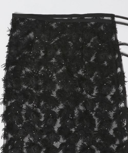 JEANASIS（ジーナシス）の「フラワーレースラップスカート/131669（スカート・レディース・ブラック/ホワイト・FREE）」の7枚目の写真