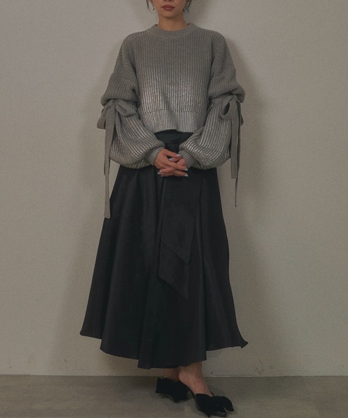 超美品COGTHEBIGSMOKE グレー ニット バルーンスリーブ ROCHEM（ローシェン） セーター ニット バルーンスリーブメランジ