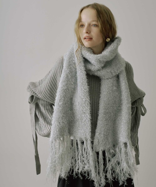 VIOLETTA（ヴィオレッタ）の「箔プリントバルーンスリーブニット（ニット/セーター・レディース・ホワイト/ライトグレー/ブラック/ブルー・FREE）」の21枚目の写真