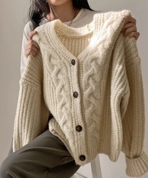 Cable knitted cardigan / ケーブル編みニットカーディガン