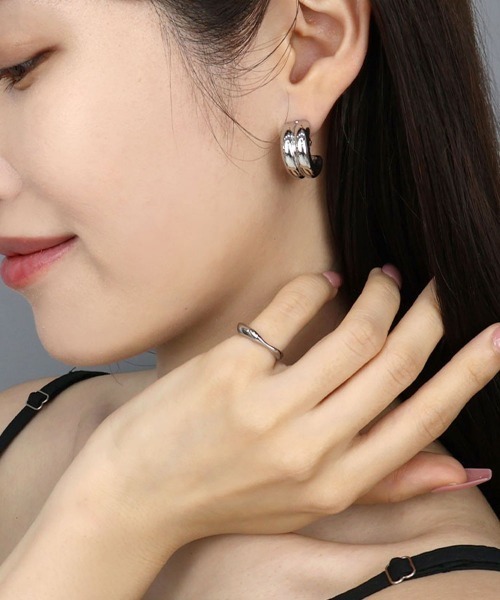 CEMONEMO（セモネモ）の「【金属アレルギー対応】 ニュアンス ピンキーリング / サージカルステンレス 316L（リング・レディース・シルバー/ゴールド・4号）」の12枚目の写真