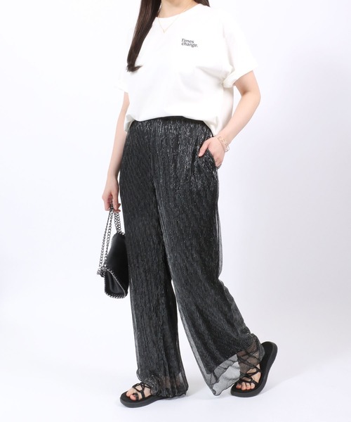 Salong hameu（サロン ハミュー）の「ラメチュールプリーツパンツ/イージーパンツ レディース（その他パンツ・レディース・ブラック/シルバー・M/L）」の13枚目の写真