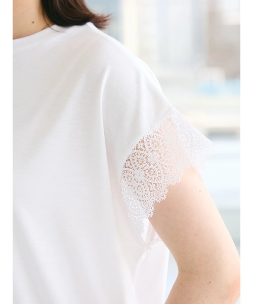CRAFT STANDARD BOUTIQUE(クラフトスタンダードブティック)の「レーススリーブカットプルオーバー(Tシャツ/カットソー・レディース・オフホワイト/ブルー/ブラック・FREE)」の8枚目の写真