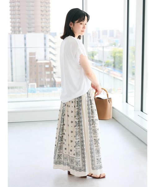 CRAFT STANDARD BOUTIQUE(クラフトスタンダードブティック)の「レーススリーブカットプルオーバー(Tシャツ/カットソー・レディース・オフホワイト/ブルー/ブラック・FREE)」の11枚目の写真