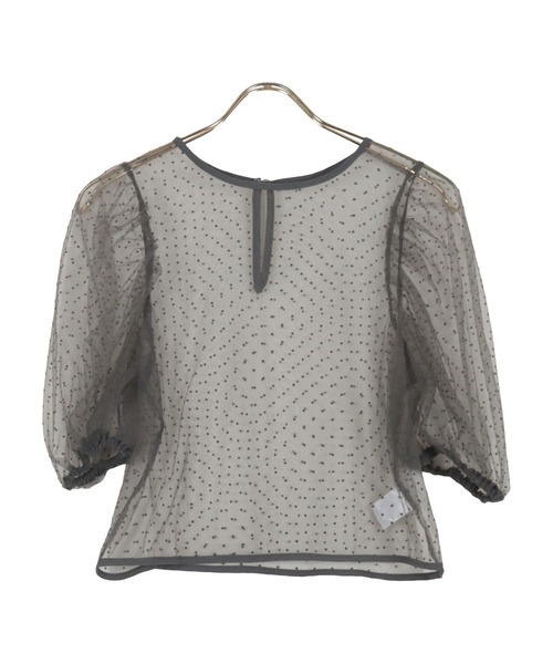 KOBE LETTUCE（コウベレタス）の「フロッキードットチュールパフスリーブプルオーバー（シャツ/ブラウス・レディース・アイボリー系/グレー系/ブラック系/ブラック系1・M）」の14枚目の写真