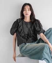 LOWRYS FARM | スカラップレースブラウスＳＳ 136128(シャツ/ブラウス)