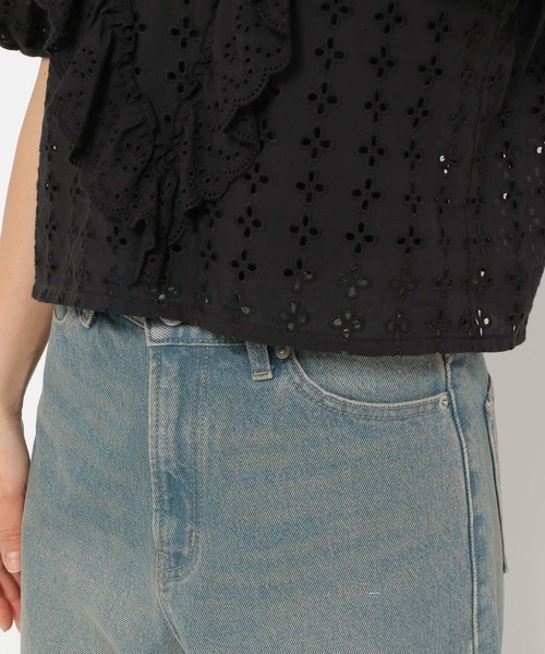 LOWRYS FARM（ローリーズファーム）の「スカラップレースブラウスＳＳ 136128（シャツ/ブラウス・レディース・ブラック/アイボリー・FREE）」の18枚目の写真