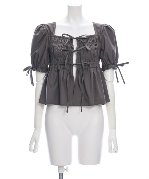 clear（クリア）の「リボン付きパフスリーブシャーリングブラウス［着回し抜群 大人 カジュアル］≪再入荷≫（シャツ/ブラウス・レディース・チャコールグレー/ブルーグレー/オフホワイト・F）」の21枚目の写真