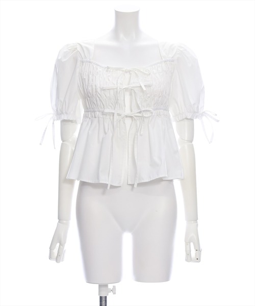 clear（クリア）の「リボン付きパフスリーブシャーリングブラウス［着回し抜群 大人 カジュアル］≪再入荷≫（シャツ/ブラウス・レディース・チャコールグレー/ブルーグレー/オフホワイト・F）」の22枚目の写真