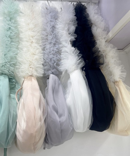E&C closet…（イーアンドシークローゼット）の「チュールフリルショルダーバッグ（ショルダーバッグ・レディース・アイボリー/グリーン/グレー/ホワイト/ブラック/ピンク・FREE）」の8枚目の写真