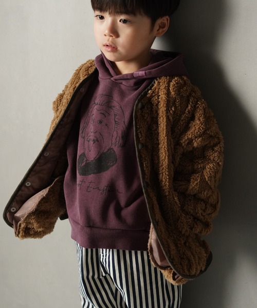 MAKE YOUR DAY（メイクユアデイ）の「ゆるアインシュタイン裏毛フーディ■80～140cm（パーカー・キッズ・ブラック/イエロー/パープル・80/90/100/110/120/130/140）」の5枚目の写真