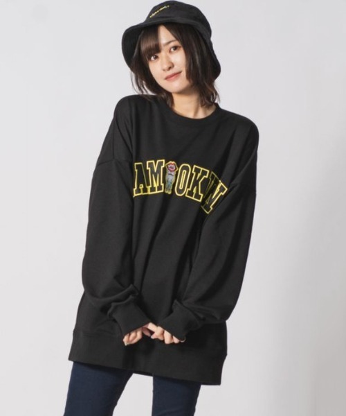 【セール】【RE730】なみおくんカレッジロゴ ビッグシルエットトレーナー（スウェット）｜RE730（アールイーセブンサーティー）