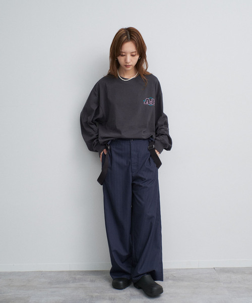 ピンストライプサスペンダーパンツ