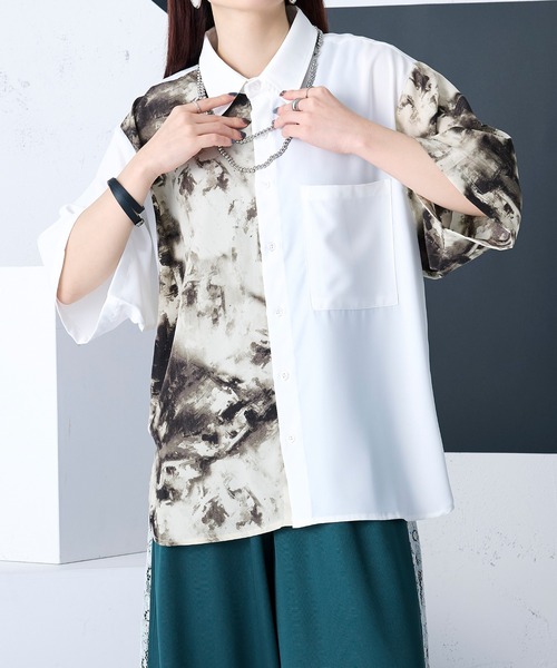 ガラキリカエシャツ（シャツ/ブラウス）｜Ellno Loset（エルノロゼット）