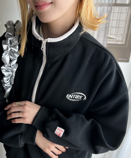 Java(ジャバ)の「《JaVa ジャバコラボ》レトロライクで大人スポーティーに。ワンポイント刺繍バイカラー裏起毛ハーフジップスウェット(セットアップ可能)(スウェット・レディース・オートミール/スモークピンク/ブラック/オフホワイト・X-LARGE/SMALL/MEDIUM/LARGE)」の12枚目の写真