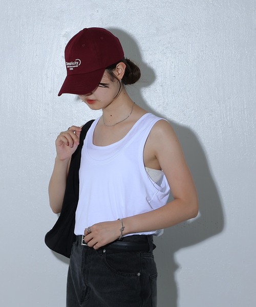 COLONY 2139(コロニートゥーワンスリーナイン)の「ダブルレイヤードタンクトップ(タンクトップ・レディース・ブラック/チャコールグレー/オフホワイト・FREE)」の4枚目の写真