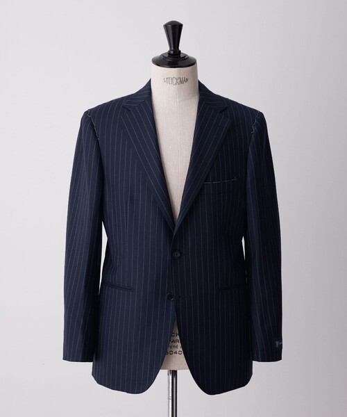 SOVEREIGN ネイビー スーツ サイズ48 SOVEREIGN メンズスーツ 48 ネイビー 本切羽 シルク混 ワンタック SUIT