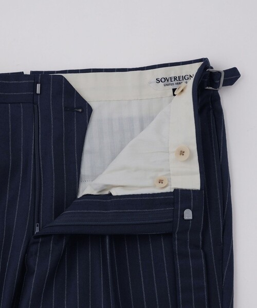 ☆新品・タグ付き☆ n♡line シルク混 パンツスーツ　ネイビー ストライプ THREE FIFTY STANDARD スラックス パンツ THREE FIFTY