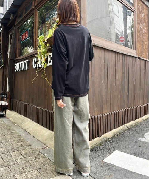 DOUBLE NAME(ダブルネーム)の「TAKE IT HAMBURGER ロンTEE(Tシャツ/カットソー・レディース・ブラック/オフホワイト・FREE)」の8枚目の写真