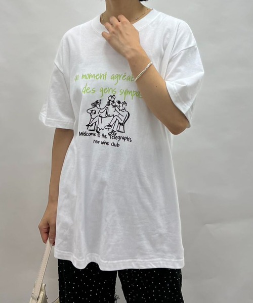 mebole（メボレ）の「イラストプリントTシャツ（Tシャツ/カットソー・レディース・オートミール/ネイビー/ホワイト・FREE）」の19枚目の写真