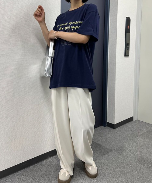 mebole（メボレ）の「イラストプリントTシャツ（Tシャツ/カットソー・レディース・オートミール/ネイビー/ホワイト・FREE）」の18枚目の写真