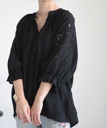 刺繍レースブラウス