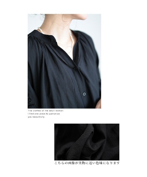 Sawa a la mode(サワアラモード)の「刺繍レースブラウス(シャツ/ブラウス・レディース・グリーン/ブラック・FREE)」の13枚目の写真
