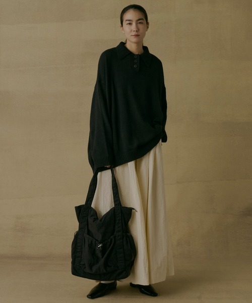 Libra Cue(リブラ キュー)の「ポロニットプルオーバー(ニット/セーター・レディース・ブラック/グレー/ボルドー/オフホワイト・FREE)」の10枚目の写真