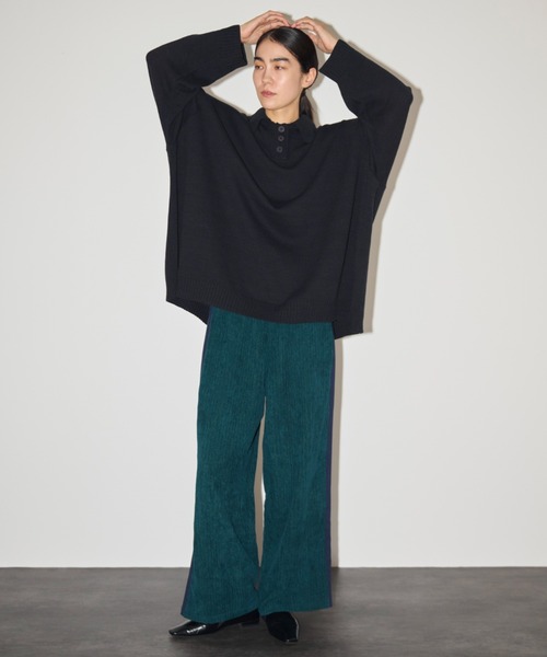 Libra Cue(リブラ キュー)の「ポロニットプルオーバー(ニット/セーター・レディース・ブラック/グレー/ボルドー/オフホワイト・FREE)」の7枚目の写真