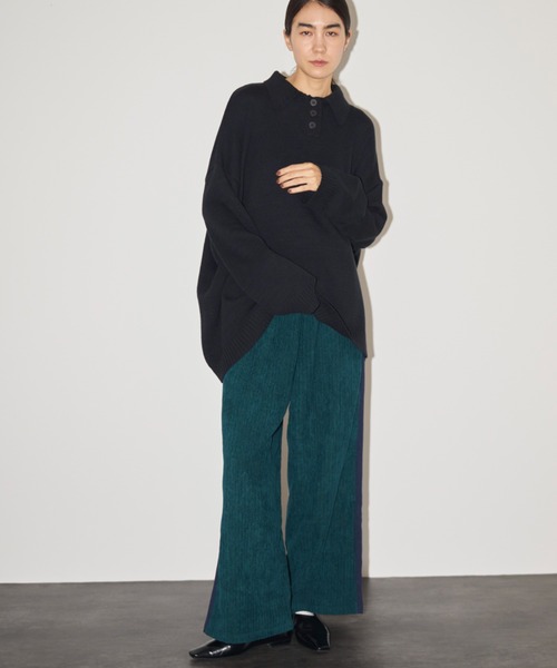 Libra Cue(リブラ キュー)の「ポロニットプルオーバー(ニット/セーター・レディース・ブラック/グレー/ボルドー/オフホワイト・FREE)」の8枚目の写真