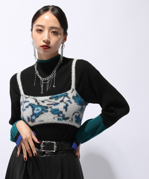 HARE(ハレ)の「シャギーガラニットビスチェ(HARE)(ベスト・レディース・レッド/ライトグレー・FREE)」の10枚目の写真