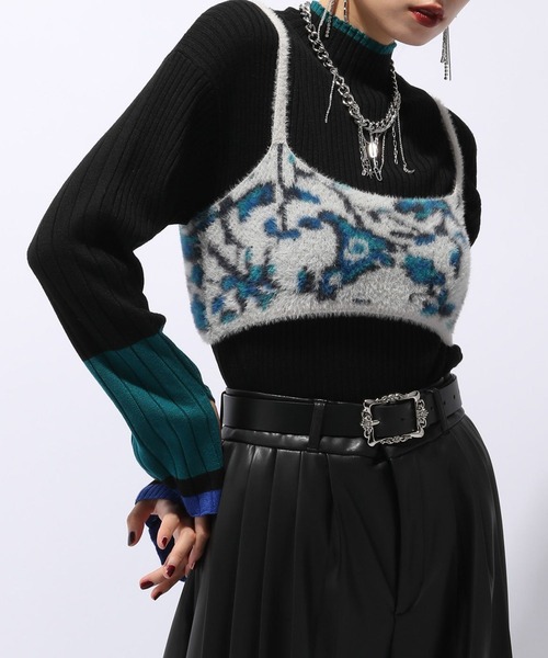 HARE(ハレ)の「シャギーガラニットビスチェ(HARE)(ベスト・レディース・レッド/ライトグレー・FREE)」の11枚目の写真