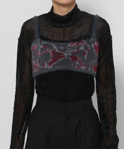 HARE(ハレ)の「シャギーガラニットビスチェ(HARE)(ベスト・レディース・レッド/ライトグレー・FREE)」の12枚目の写真