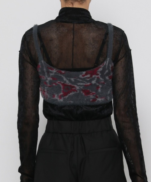 HARE(ハレ)の「シャギーガラニットビスチェ(HARE)(ベスト・レディース・レッド/ライトグレー・FREE)」の14枚目の写真