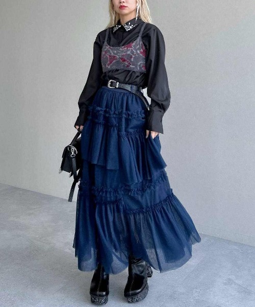 HARE(ハレ)の「シャギーガラニットビスチェ(HARE)(ベスト・レディース・レッド/ライトグレー・FREE)」の21枚目の写真