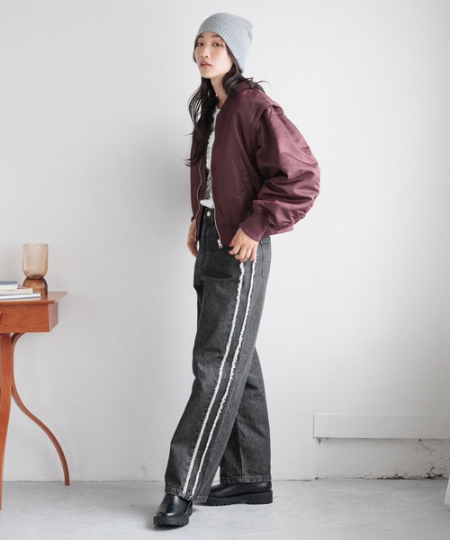 LOWRYS FARM(ローリーズファーム)の「2WAYベストMA1 133583(MA-1・レディース・ネイビー/カーキ/レッド・FREE)」の5枚目の写真