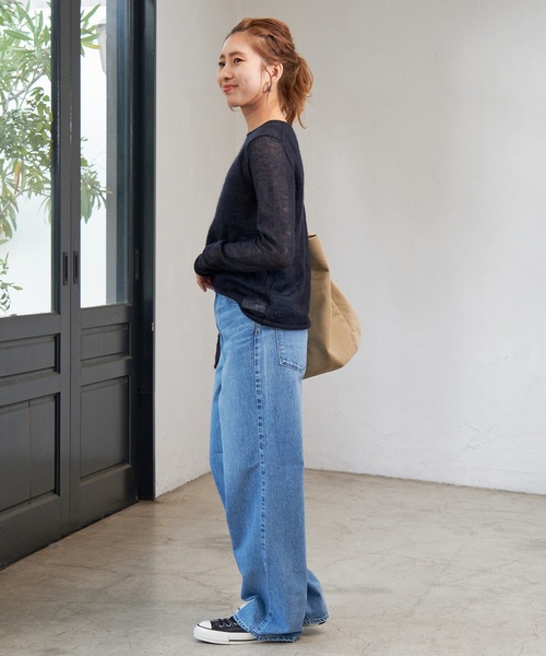 Spick & Span（スピックアンドスパン）の「キッドモヘヤMIX シアーニットプルオーバー（ニット/セーター・レディース・チャコールグレー/ネイビー・FREE）」の11枚目の写真