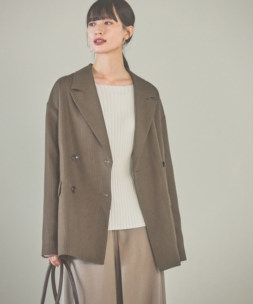 LAKOLE(ラコレ)の「アソートダブルジャケット / 142581(テーラードジャケット・レディース・ブラック/カーキ/ブラウン/ベージュ・SMALL/MEDIUM)」の1枚目の写真