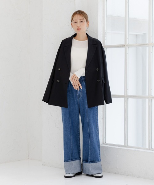 LAKOLE(ラコレ)の「アソートダブルジャケット / 142581(テーラードジャケット・レディース・ブラック/カーキ/ブラウン/ベージュ・SMALL/MEDIUM)」の5枚目の写真