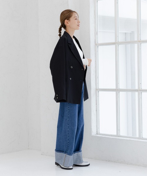 LAKOLE(ラコレ)の「アソートダブルジャケット / 142581(テーラードジャケット・レディース・ブラック/カーキ/ブラウン/ベージュ・SMALL/MEDIUM)」の8枚目の写真