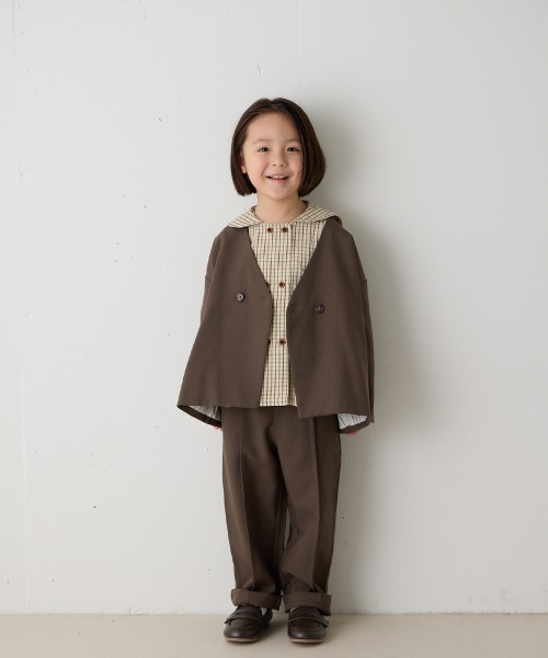 ノーカラージャケットセットアップ（裏地ストライプ）（スーツセット