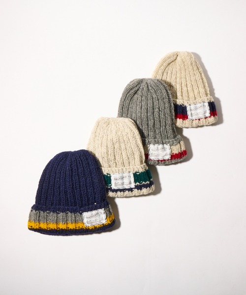 salle de bal（サルデバル）の「2ライン ニット ワッチキャップ（ニットキャップ/ビーニー・レディース・ネイビー系1/グレー系/ホワイト系1/ホワイト系2・FREE）」の7枚目の写真