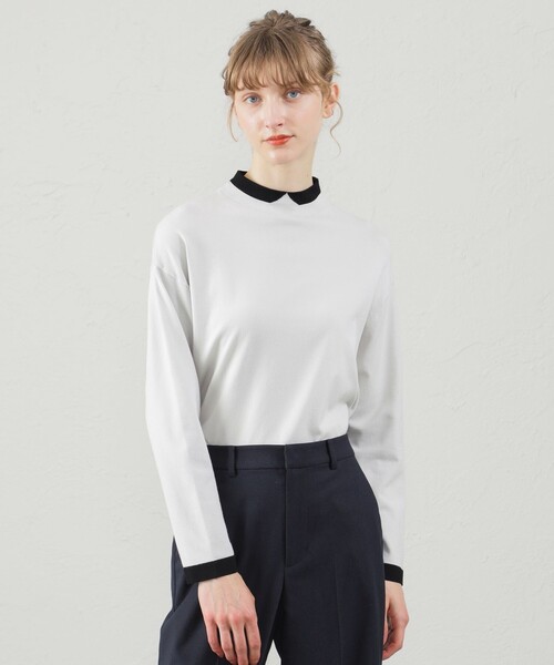 MACKINTOSH PHILOSOPHY(マッキントッシュ フィロソフィー)の「Cleric Collar Knit ワイドフィット(ニット/セーター・レディース・ホワイト系その他/ダークネイビー/ダークブラウン/グレー系その他・38)」の3枚目の写真