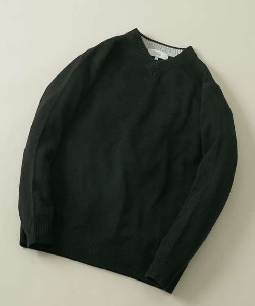 セール】『XLサイズあり』ハミルトンラムズウールVネックニット