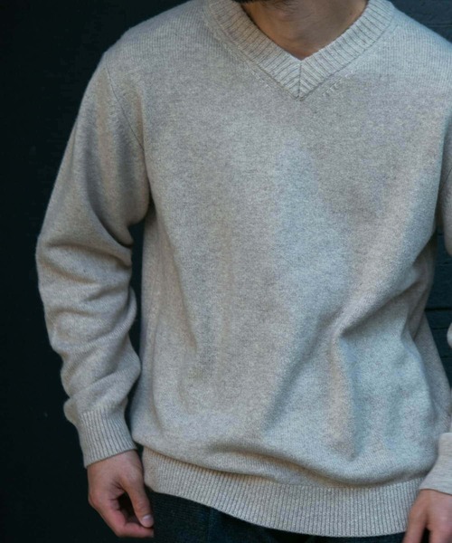 セール】『XLサイズあり』ハミルトンラムズウールVネックニット