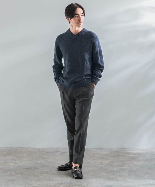 セール】『XLサイズあり』ハミルトンラムズウールVネックニット