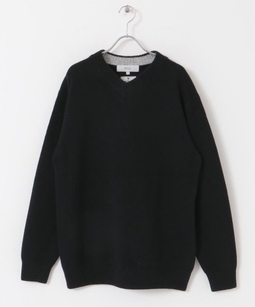 セール】『XLサイズあり』ハミルトンラムズウールVネックニット