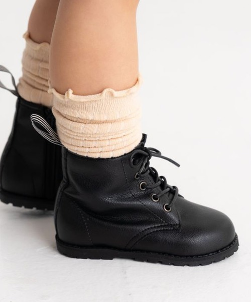 POMPKINS（ポプキンズ）の「【POMPKINS/ポプキンズ】ベビー編み上げブーツ（ブーツ・キッズ・ブラウン/ブラック・15cm/14cm/13cm）」の7枚目の写真