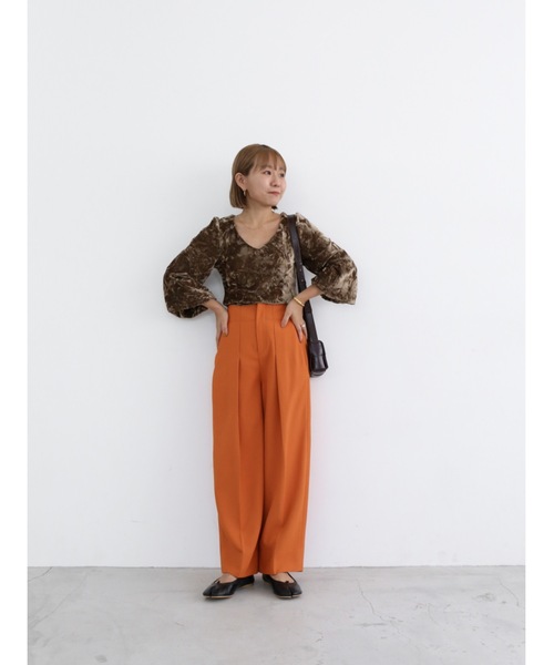 Katrin TOKYO(カトリーントーキョー)の「volume sleeve velour tops(Tシャツ/カットソー・レディース・チャコール/ブラウン・FREE/XS)」の21枚目の写真